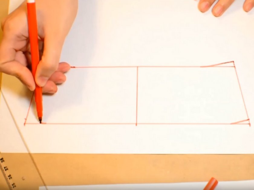 Соединяем концы боковых линий с горизонтальными линиями Соединяем концы боковых линий с горизонтальными линиями