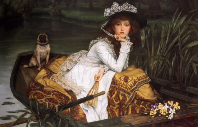 Юная леди в лодке, Дж. Тиссо, 1870 Юная леди в лодке, Дж. Тиссо, 1870