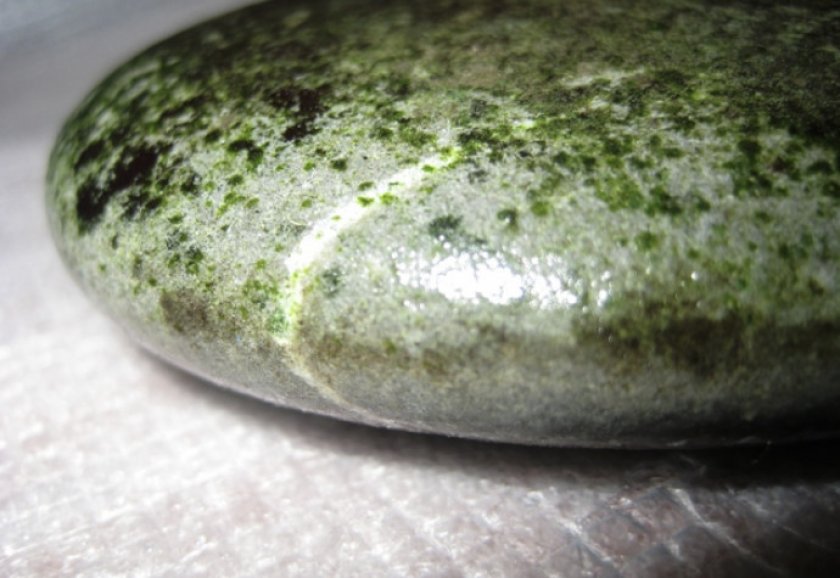 Зелёный налёт на камне