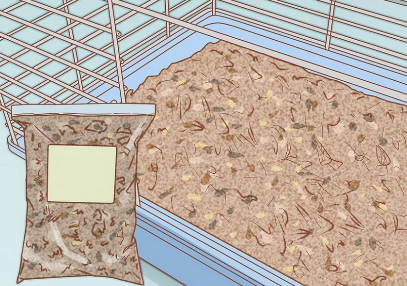 Замена подстилки для грызуна