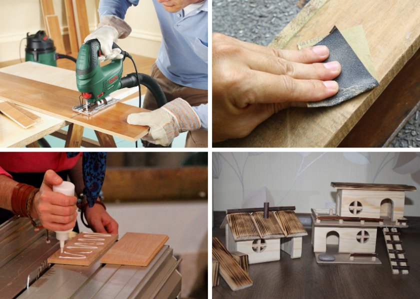 Изготовление домика из дерева